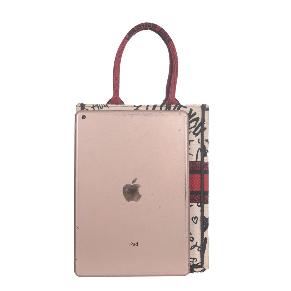 ♥️Dior Book Cream Canvas Tote with Red Logo Band Cotton Tote ♥️ - Picture 5 of 16